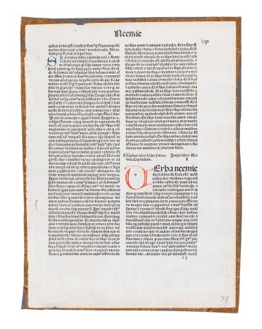 Printed leaf from Biblia Latina