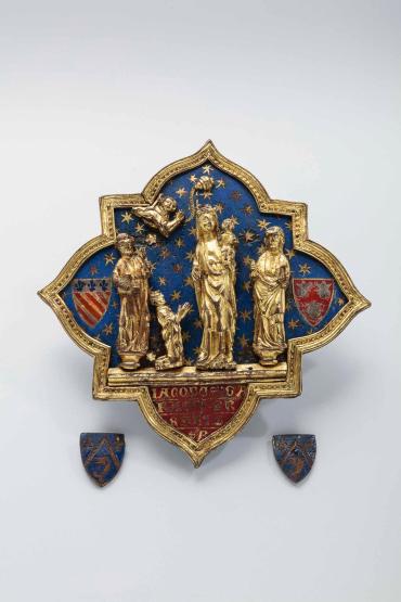 Morse with Virgin Mary and Saints Peter and Paul & Two Escutcheons