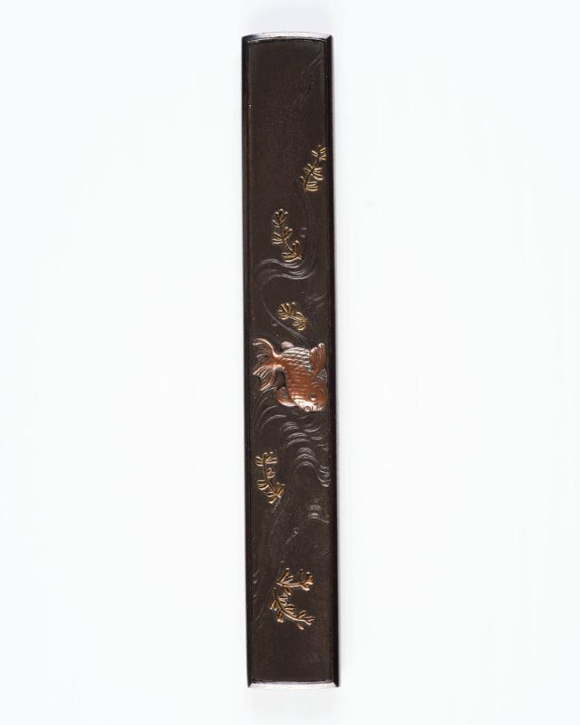 Kozuka: (front) Fish in a Stream; (back) textured ground