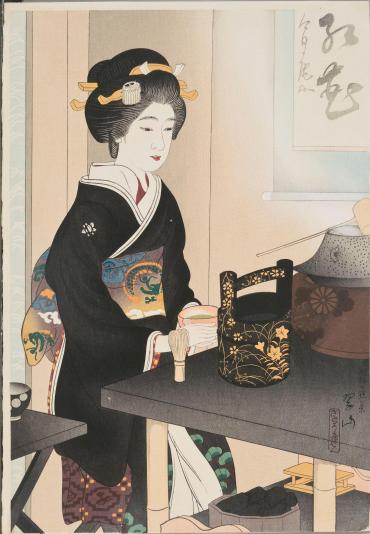 Tea Ceremony at the Miyako Odori, from “New Selection of Noted Places of Kyoto”