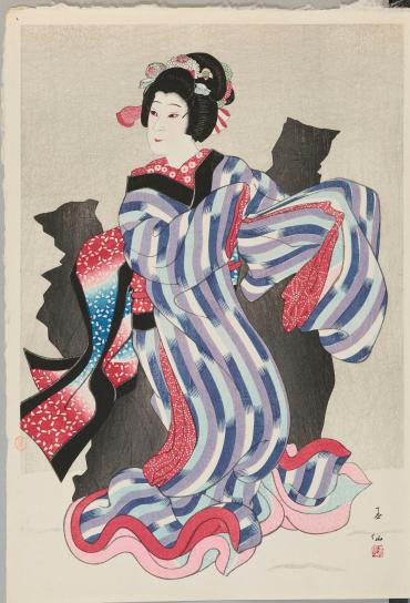 Nakamura Jakuemon III as Oshichi, from “Creative Prints, Collection of Portraits by Shunsen”