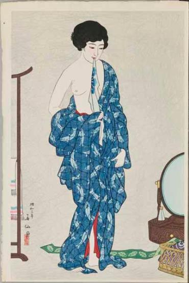 After the Bath from series: Three Beauties by Shunsen