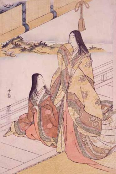 The Poetess Kunaikyo and Attendant