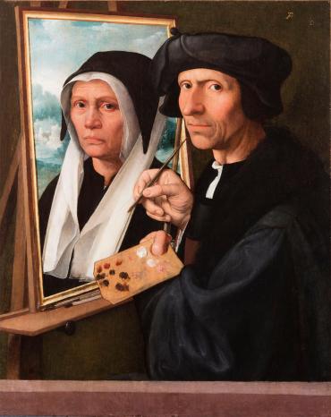 Jacob Cornelisz. van Oostsanen Painting a Portrait of His Wife