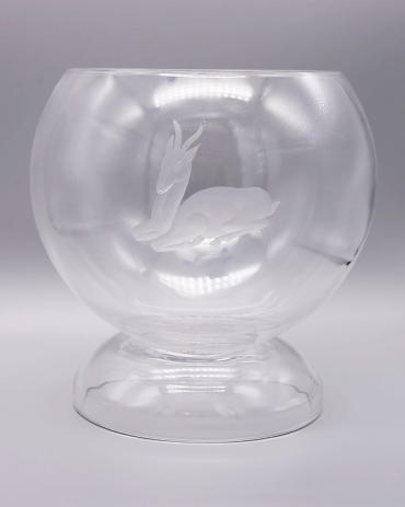 Libbey Engraved Spherical Bowl with Domed Foot