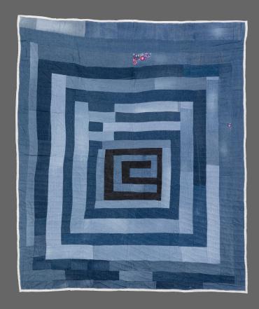 "Housetop" work-clothes quilt