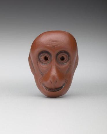 Netsuke: Mask of a monkey (saru)