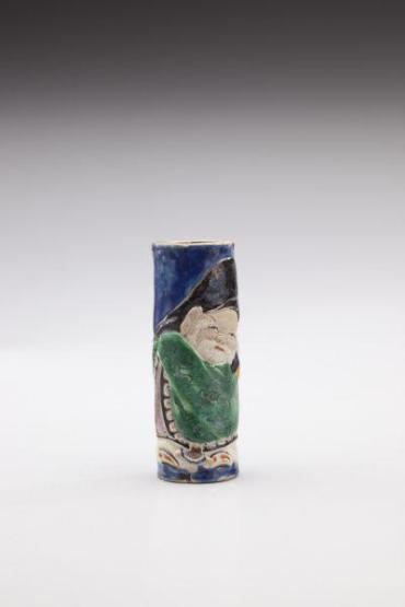 Netsuke: Cylinder with image of Fukurokuju