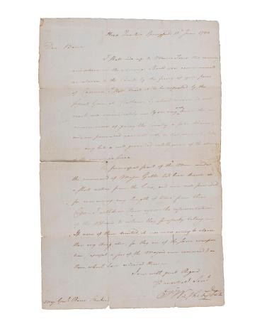 Autographed letter from George Washington to Major General Baron Steuben