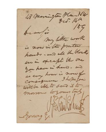 Letter from George Cruikshank