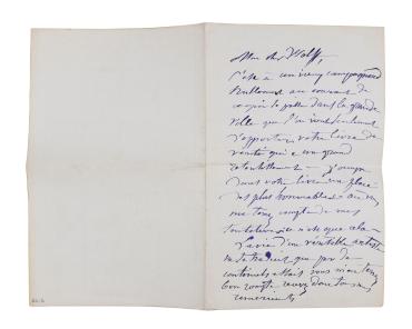 Letter from F. Dupré to M. Wolff