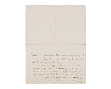 A letter from Whistler to Theodore Watts, signed with Butterfly