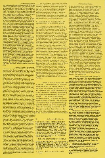 Untitled (Black text on yellow, "Dupont's polyester surface and squashed...")