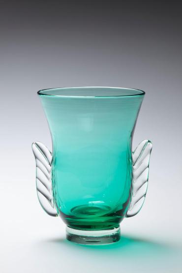 Sea Green Vase with wing-like elements (Design #W494)