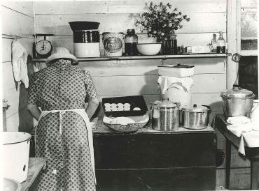 A Member of the Wilkins Family Making Biscuits on Corn-Husking Day, Tallyho, North Carolina
