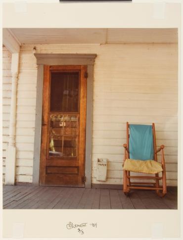 Doorway and Chair with Turquoise Cushion