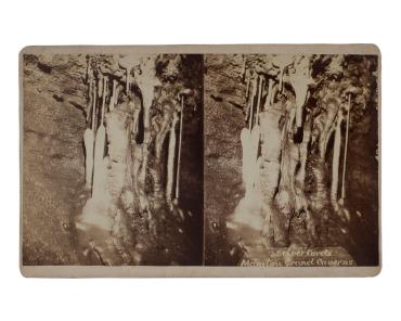 Silver Cords | Manitou Grand Caverns | ARTISTIC VIEWS OF COLORADO. | MANITOU ---Saratoga of the West. | Northward from Pueblo forty-five miles... Photographed by Galbreaith, Harvey & Lyles