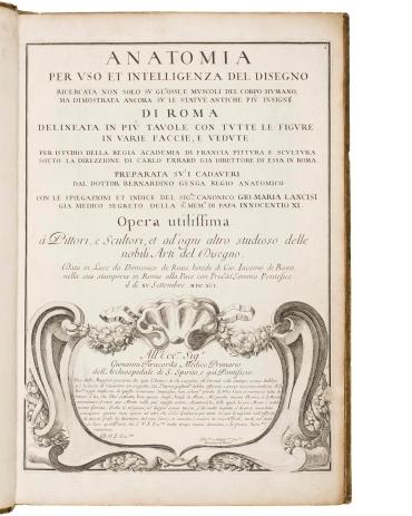 Two anatomy books bound together: Anatomia per uso et intelligenza… and Anatomie der unterlicke