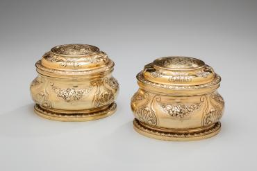 Pair of Covered Powder Boxes