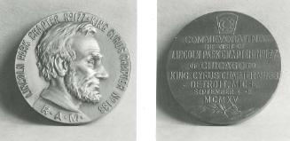 Medal: Commemorating visit of LINCOLN PARK CHAPTER No. 177 to KING CYRUS CHAPTER No. 133