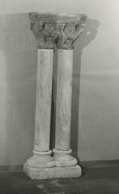 Double Column with Capital; Harpies, Masks, and Leaf Designs