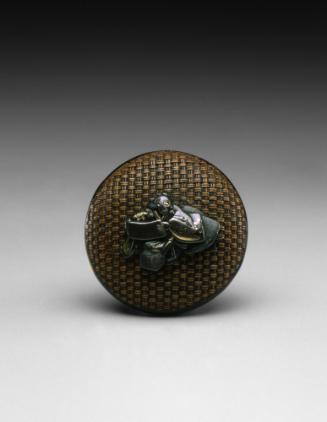 Netsuke: manju with a Kabuki player