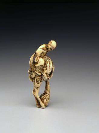 Netsuke: Sage riding a Kirin