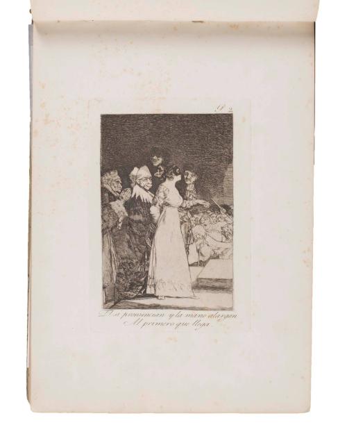 They say yes and give their hand to the first comer (El si pronuncian y  la mano alargan al primero que llega), from Los Caprichos (No. 2)