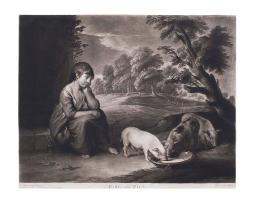 Girl and Pigs (after Thomas Gainsborough)