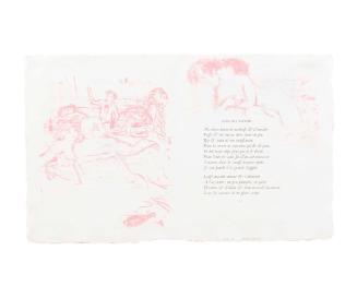 Illustration for Paul Verlaine’s "Parallèllement". Pages 1 and 2, including text of "Ballade Sappho"
       The reverse includes title page and page of "justification du triage"