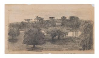 Study on the Bayou Teche, Louisiana. Verso: Brief sketch of the same landscape