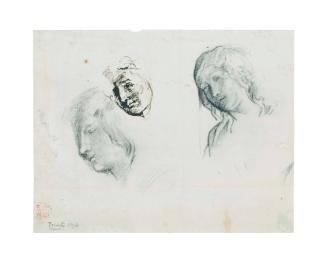 Studies for Heads of Two Angels in Mural Decorations, Trinity Church, Boston