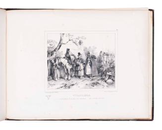 "V" (no. 22) "Vivandière.  La vivandière francaise a le coeur bon. . .  elle est facile à toucher." from "Alphabet. Moral et Philosophique, à l’usage des petits et des grands enfans"