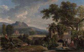 Classical Landscape with Figures Drinking by a Fountain