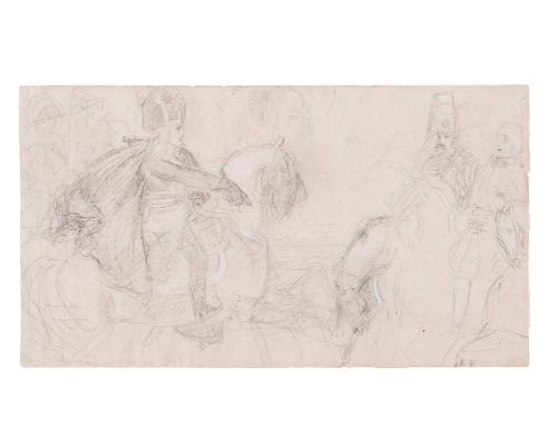 Study for "Napoleon on the Battlefield of Eylau", recto; Head Study of Napoleon, verso