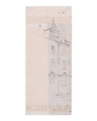 Study for house in etching, St. Etienne du Mont (LD30)