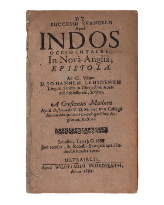 De Successu Evangelii Indos Occidentales In Nova-Anglia