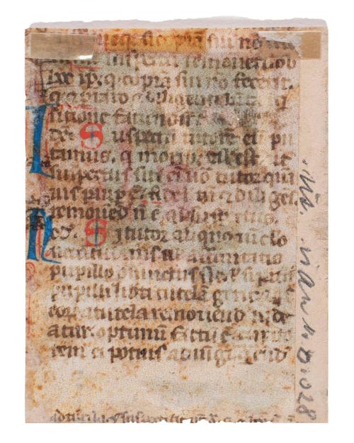 Fragment of a leaf from the Institutiones Imp. Justiniani