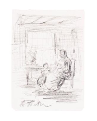 mother and child in interior