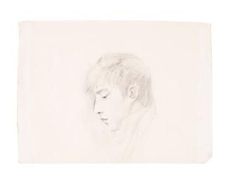 Portrait of a Young Man (verso: sketch of houses)