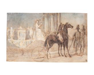 Coach, Driver and Two Soldiers (Carriage and Two Horses)