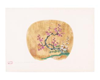 Fan painting: Blossoming Plum Branch