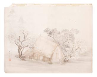 Thatched Hut and Cherry Tree