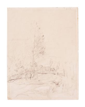 Landscape with Two Cows. Verso: Studies for Farmyard Scenes