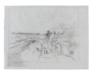 The Shepherd (De Schaapherder). Verso: Sheep Studies   (Lugt 143)