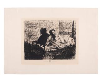Charles Meryon in Bed (after a drawing in charcoal)