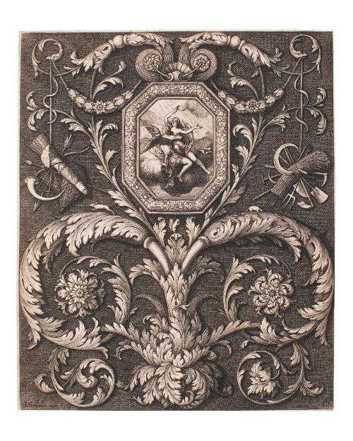 Ornamental Panel, panel #12 (from A Book of Several Ornaments Invented and Engraved by S. Gribelin, London, ? 1682)