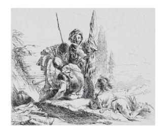 Three Warriors and a Boy (from "Vari Capricci", series of 11 plates)