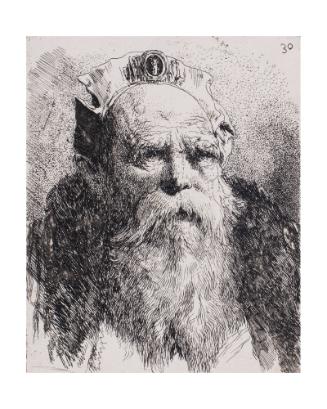 Testa: Old Man in a Hat Adorned with a Medallion