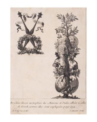 Trophies of Italian Houses (2 designs on one plate)